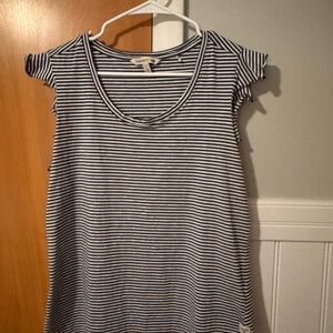 Toad&Co Navy and White Striped Short Sleeve Tee